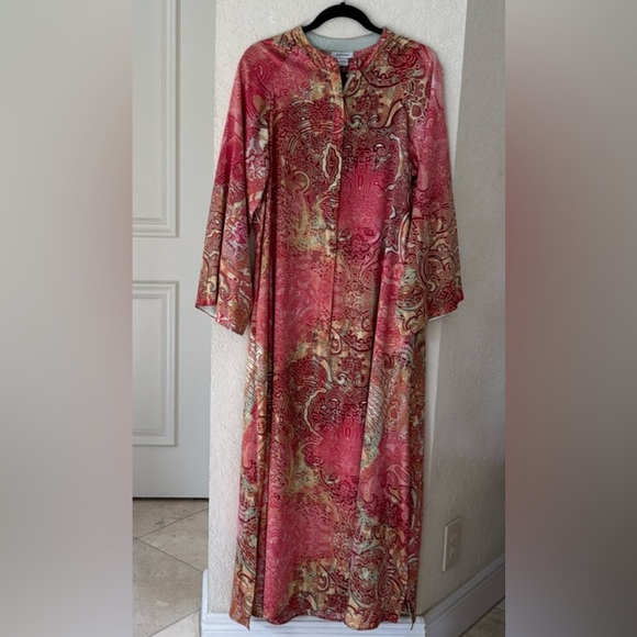NATORI LUXURY zip caftan size L
